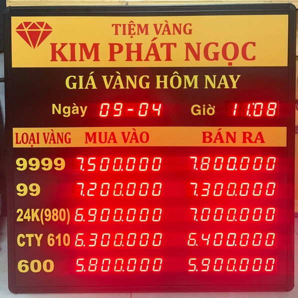 Bảng giá các loại vàng tại Tiệm vàng Kim Phát Ngọc