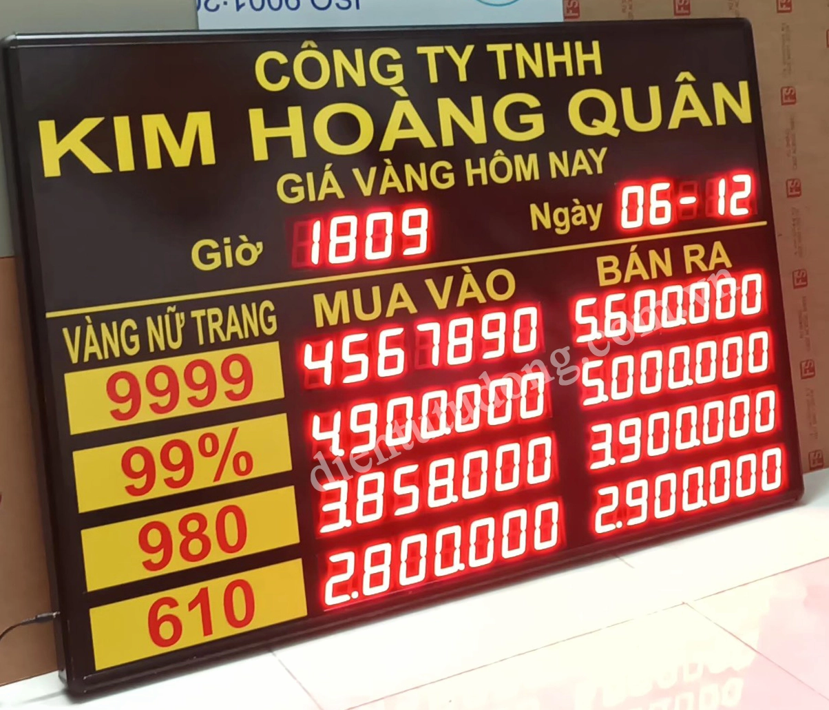 Bảng giá vàng hôm nay tại Bình Dương