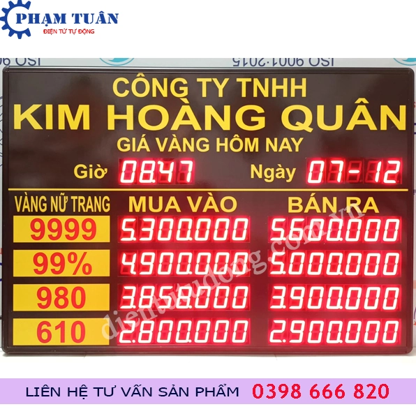 Bảng giá vàng tại Quảng Bình