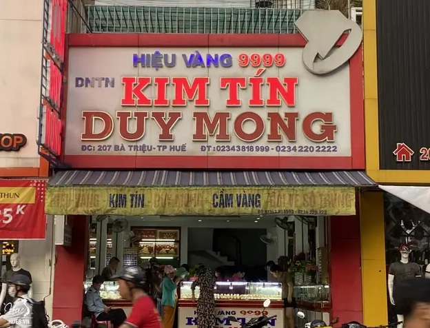Biểu đồ giá vàng theo giờ của tiệm vàng Duy Mộng Huế