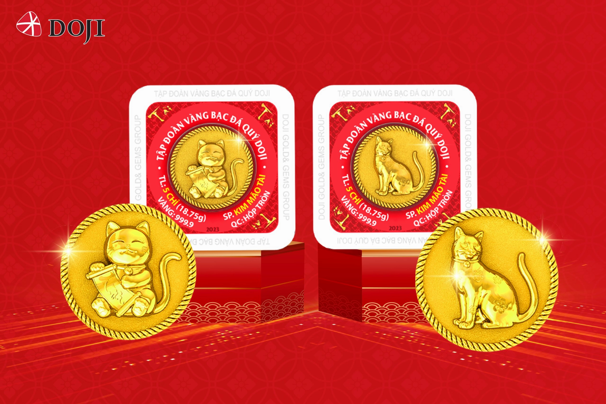 Biểu tượng may mắn tài lộc cùng vàng DOJI