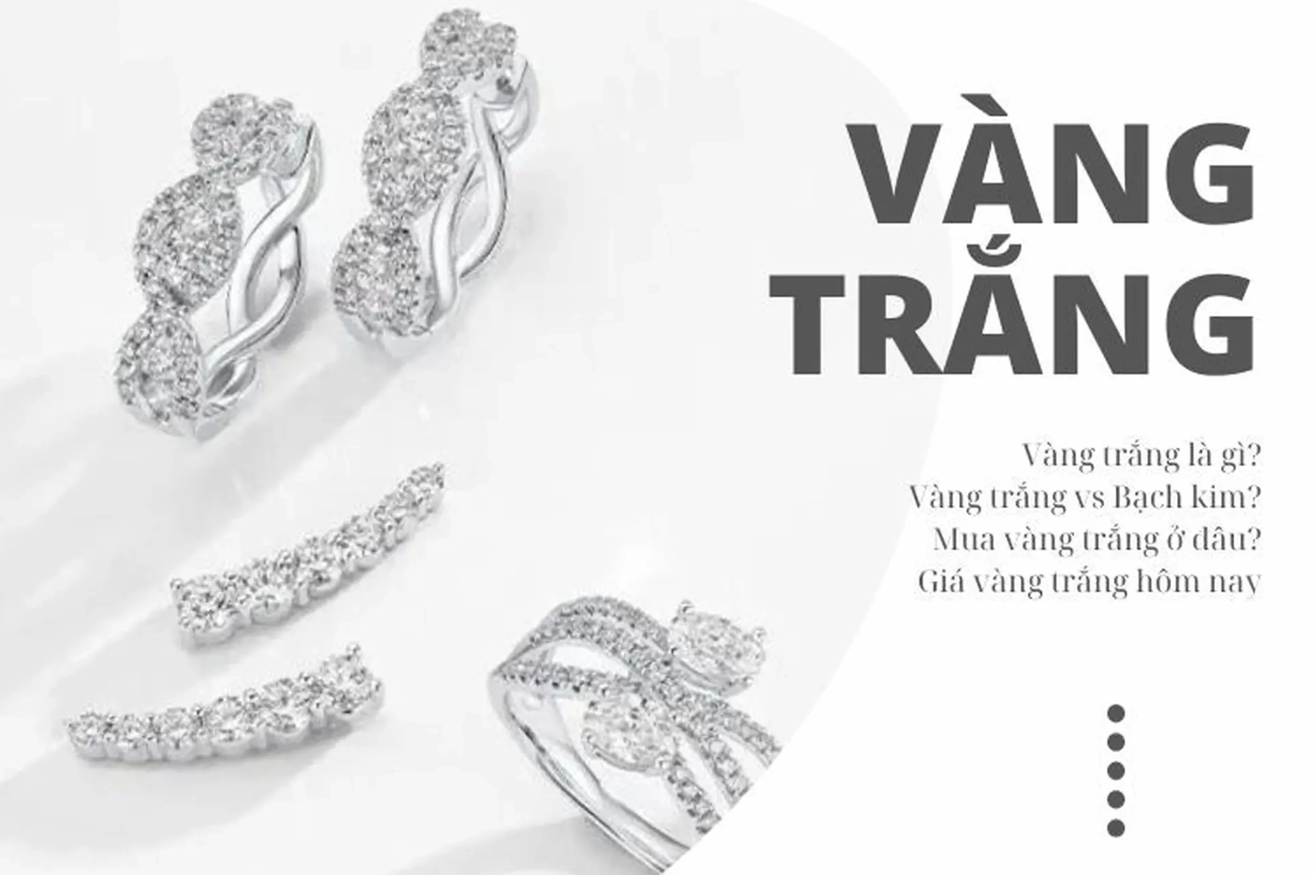 Bộ trang sức vàng trắng 10k