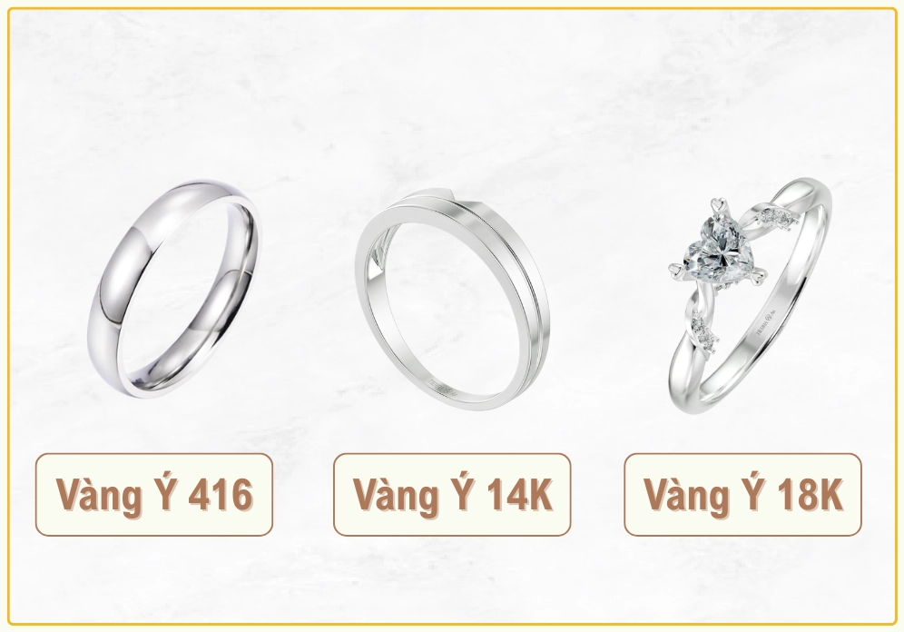 Các loại vàng Ý phổ biến trên thị trường