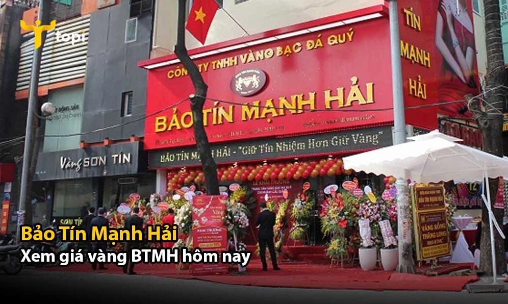 Cửa hàng Vàng Bạc Mạnh Hải trưng bày sản phẩm