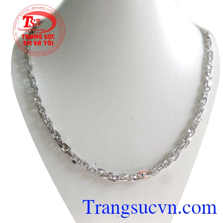 Dây chuyền vàng trắng 18K sang trọng