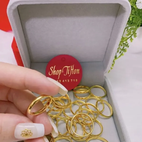 Nhẫn 5 phân vàng 24K khắc số
