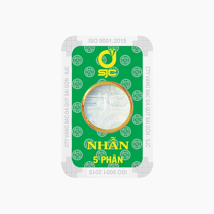 Nhẫn vàng 5 phân SJC kiểu dáng hiện đại