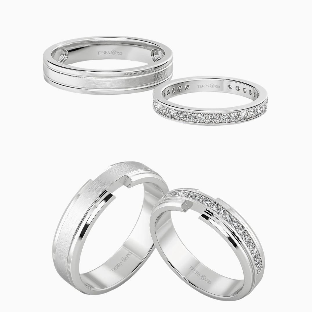 Nhẫn vàng trắng 18K tinh xảo