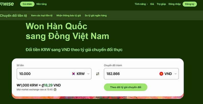 Quy đổi 10000 won sang tiền việt nam