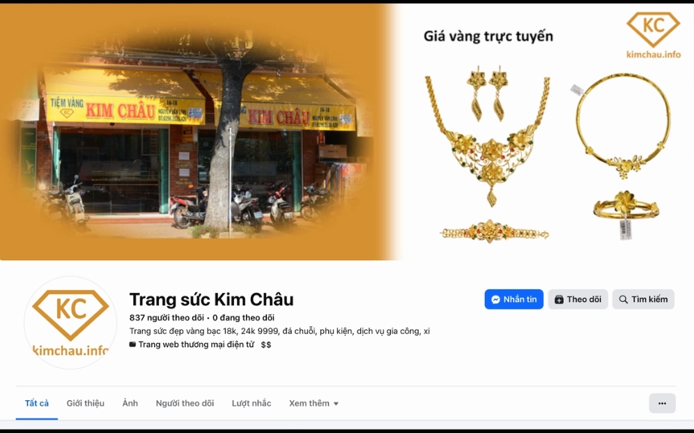 Tiệm vàng Kim Châu tại Tân Châu, An Giang