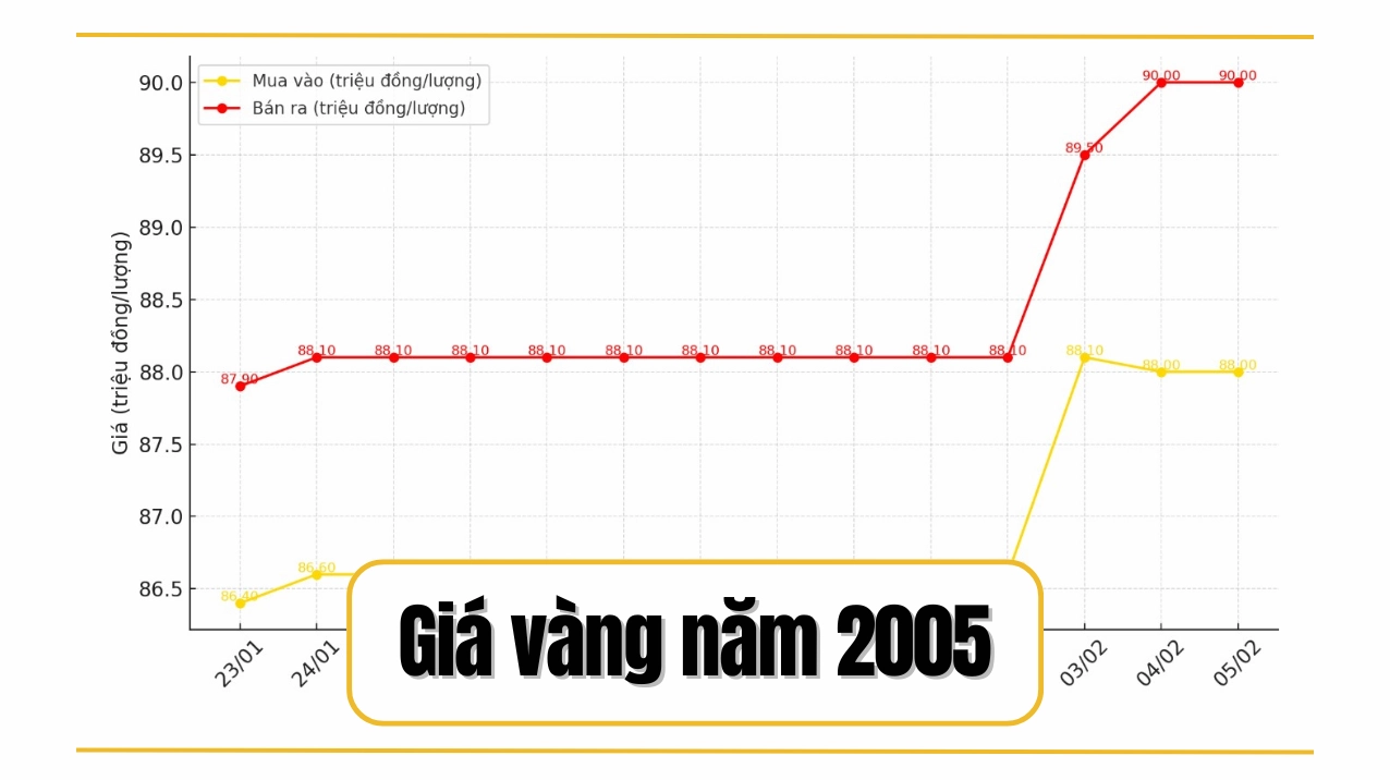 Tổng quan về giá vàng năm 2005