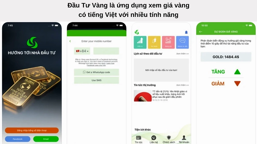 Ứng dụng theo dõi giá vàng trên smartphone