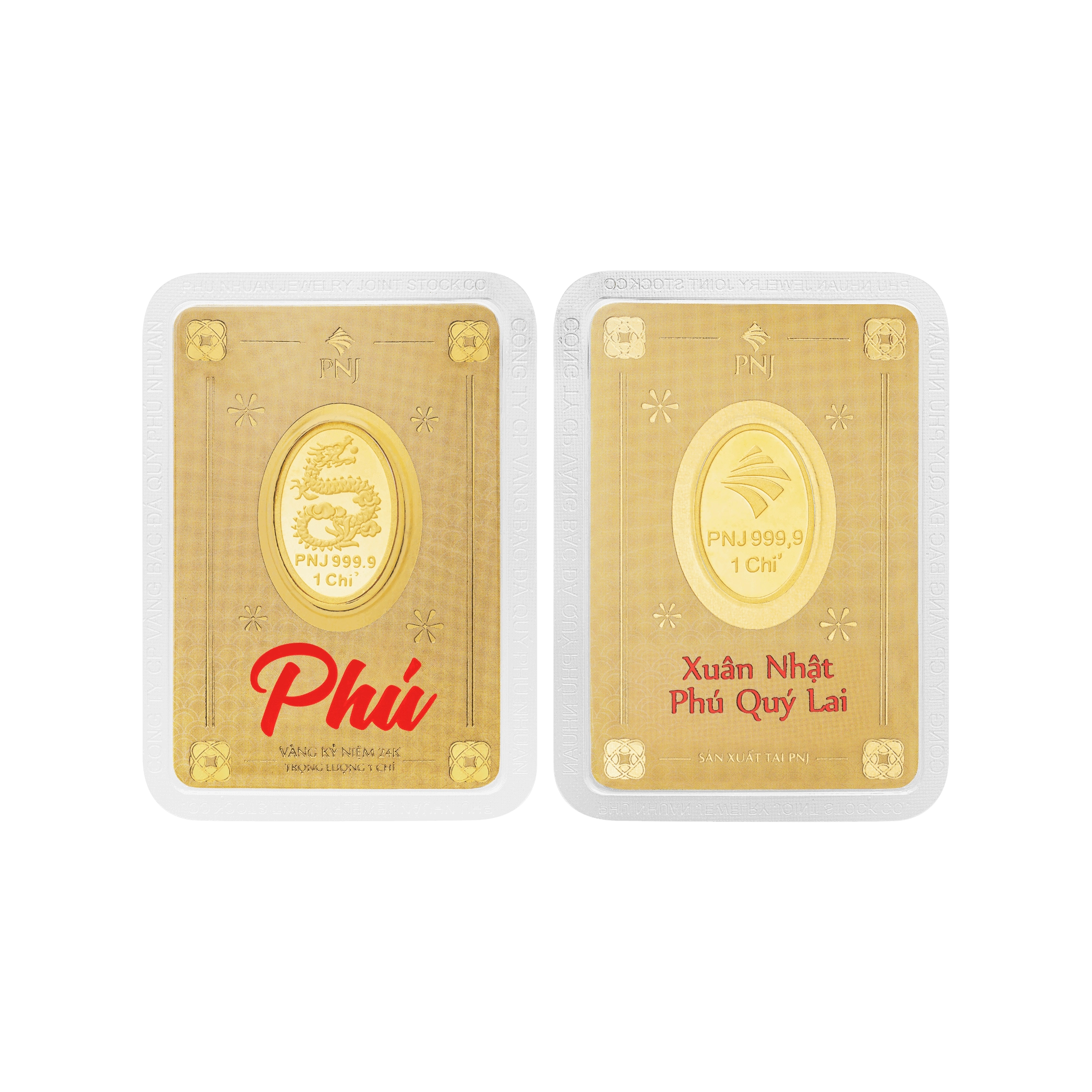 Vàng Tài Lộc PNJ 1 chỉ 24K - Giáp Thìn Chữ Phú