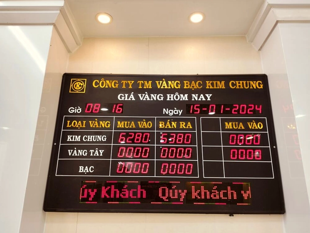 Xem bảng giá vàng Kim Chung Thanh Hóa hôm nay